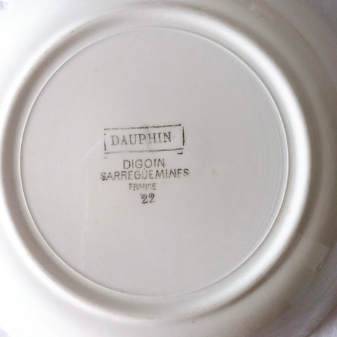 ディゴワンサルグミンヌ 『DAUPHIN 』 花柄キャロットプレート・深皿 フランスアンティーク食器　ブロカントアンティーク　蚤の市