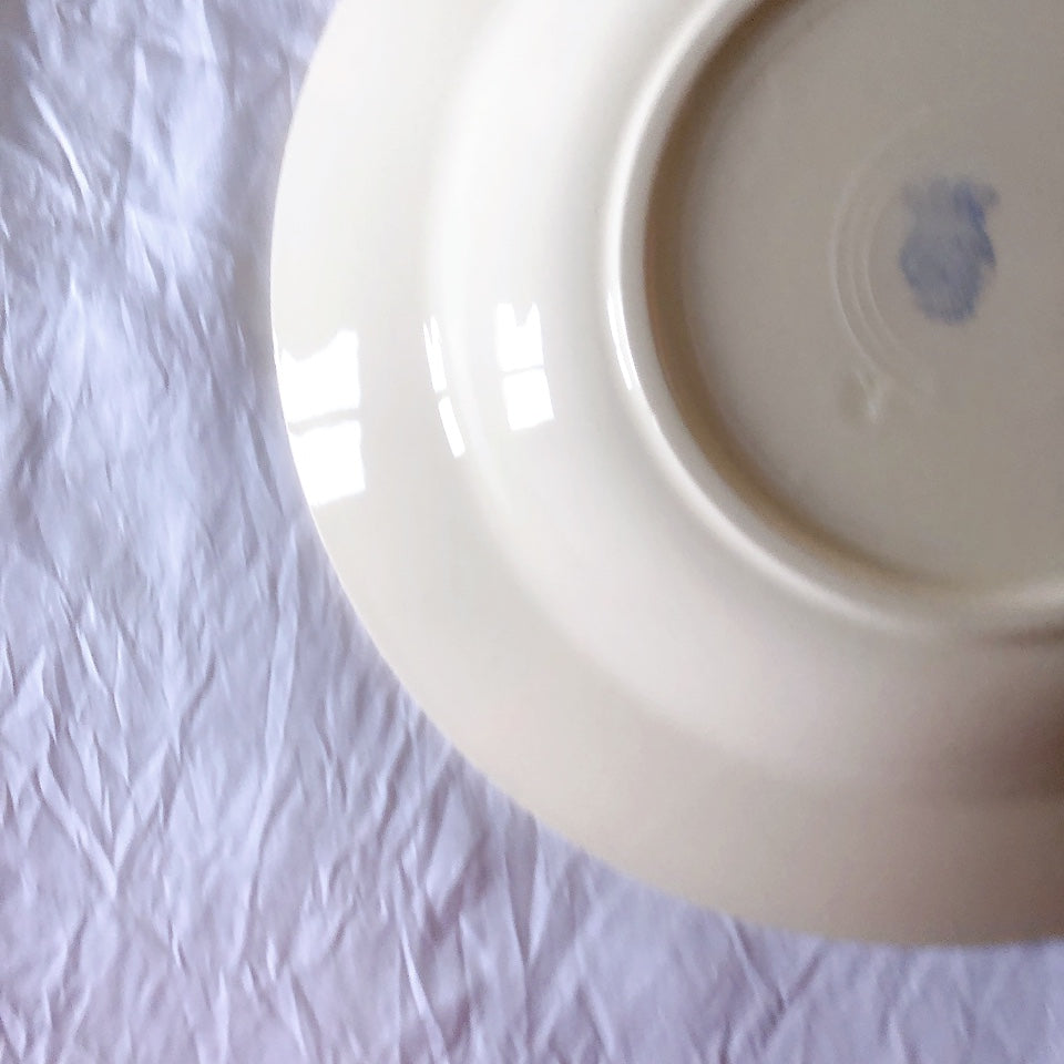 フランスアンティーク　バドンヴィレー　バラ柄スーププレート　深皿　フランスアンティーク食器 ブロカントアンティーク 蚤の市