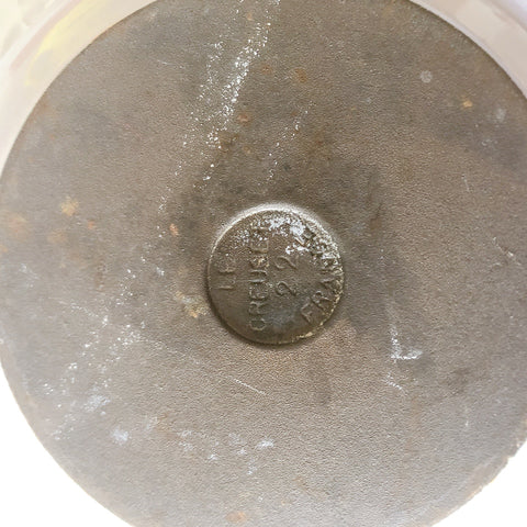 フランス　ルクルーゼ ヴィンテージ ホーロー鍋　フォンデュ鍋大型　フランスアンティーク　ブロカント　蚤の市　