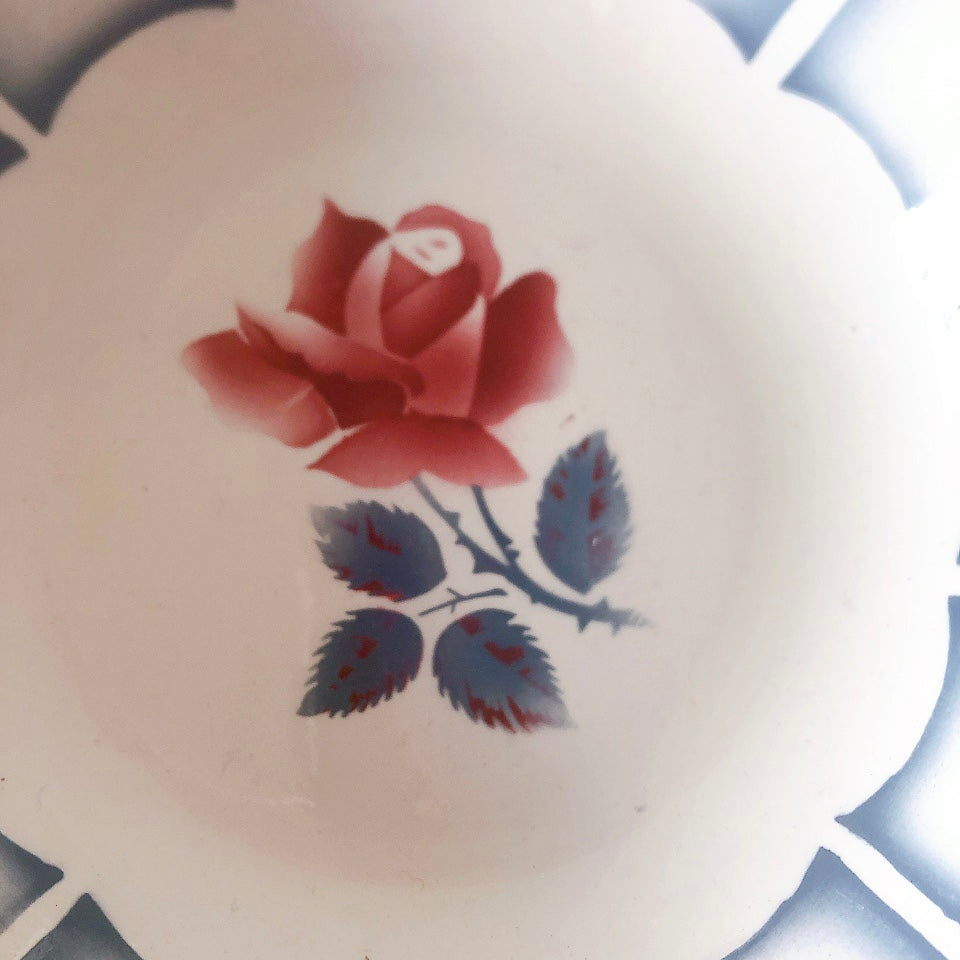 ディゴワンサルグミンヌ 『DAUPHIN 』 花柄キャロットプレート・深皿 フランスアンティーク食器　ブロカントアンティーク　蚤の市