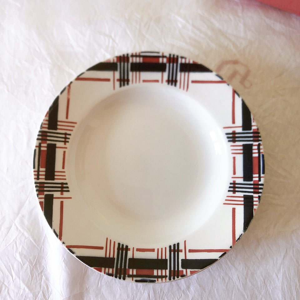 サンタマン　Saint amand バスク柄スーププレート、クルーズプレート フランスアンティーク食器 ブロカント 蚤の市