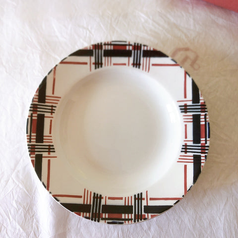 サンタマン　Saint amand バスク柄スーププレート、クルーズプレート フランスアンティーク食器 ブロカント 蚤の市