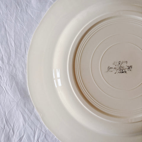 フランス ディゴワン＆サルグミンヌ 花リム ディナープレート 平皿 フランスアンティーク食器 ブロカント　蚤の市