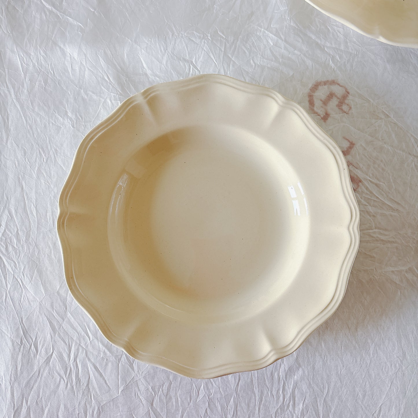 フランス ディゴワン＆サルグミンヌ 花リム スーププレート 深皿 フランスアンティーク食器 ブロカント　蚤の市