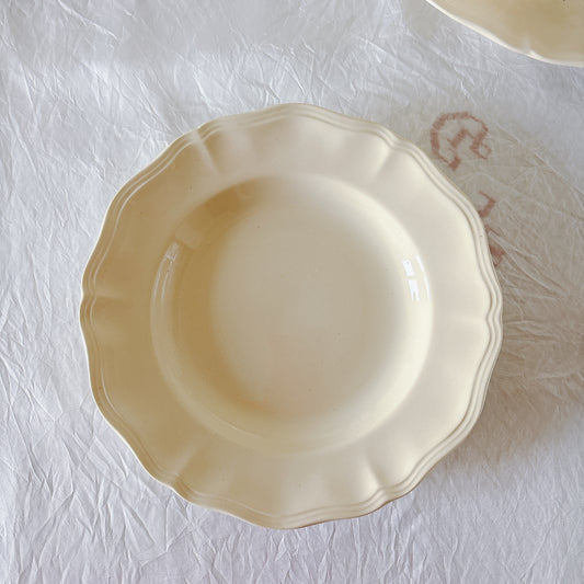 フランス ディゴワン＆サルグミンヌ 花リム スーププレート 深皿 フランスアンティーク食器 ブロカント　蚤の市