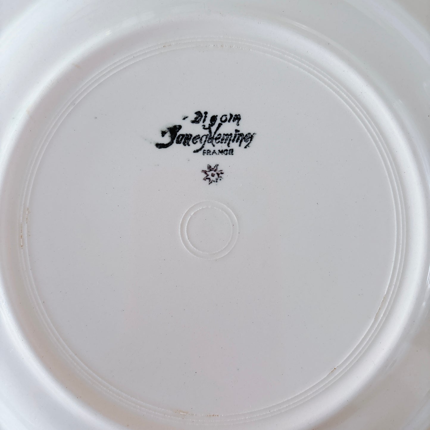 フランス ディゴワン＆サルグミンヌ 花リム スーププレート 深皿 フランスアンティーク食器 ブロカント　蚤の市