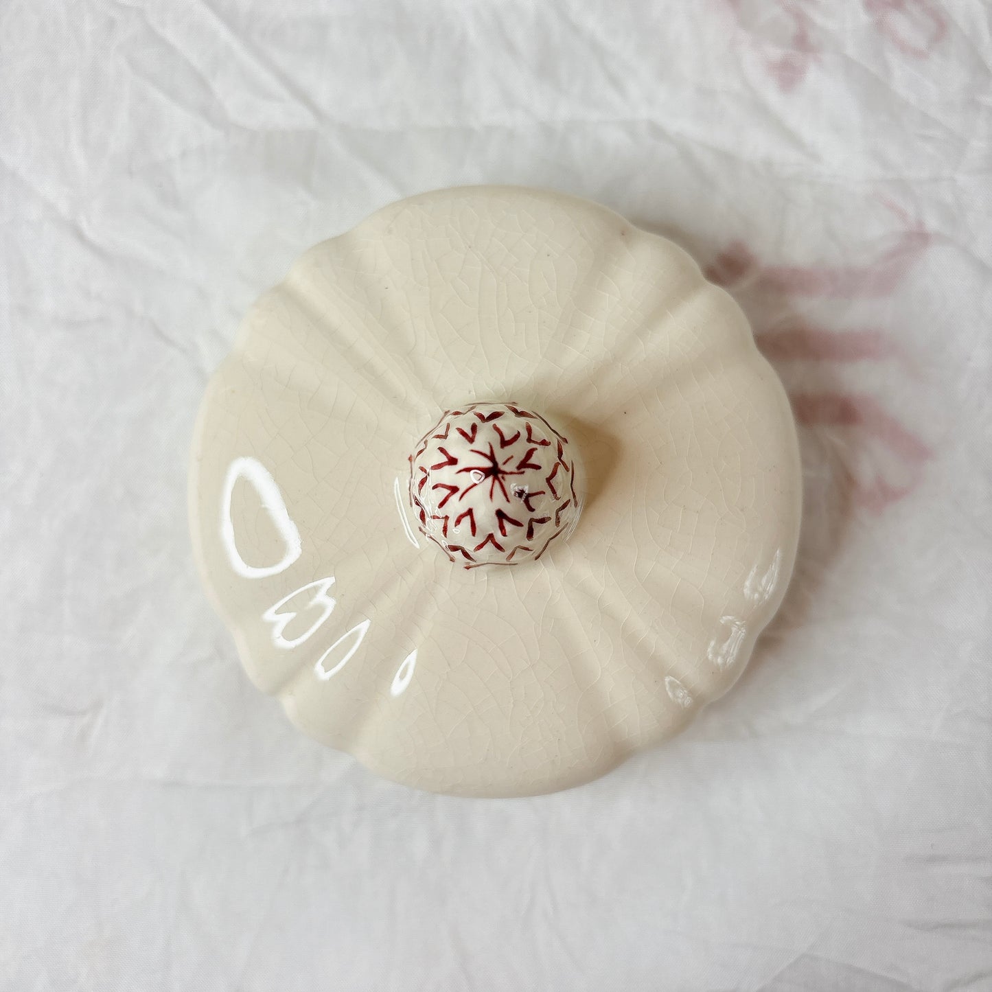 ディゴワンサルグミンヌ Digoin＆sarreguemines アグレスト シュガーポット　シュクリエ　フランスアンティーク食器 フランス蚤の市・ブロカント