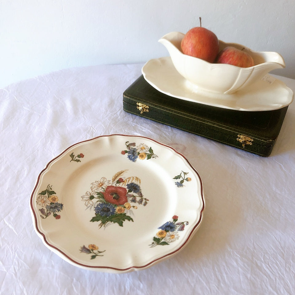 フランス サルグミンヌ sarreguemines アグレスト ディナープレート 23.3㎝  フランスアンティーク食器 フランス蚤の市・ブロカント