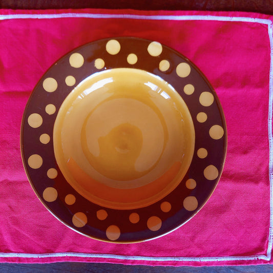 フランス アンティークスーププレート 深皿 A ディゴワン&サルグミンヌ マロンドット柄 人気シリーズ アンティーク食器 ヴィンテージ食器 ブロカント 蚤の市