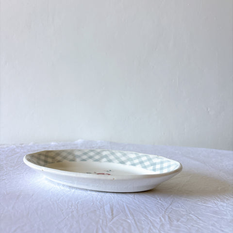 ディゴワンサルグミンヌ Digoin&sarreguemines 『BASTIA』バラ柄ラヴィエ　フランスアンティーク食器 ブロカントアンティーク　蚤の市