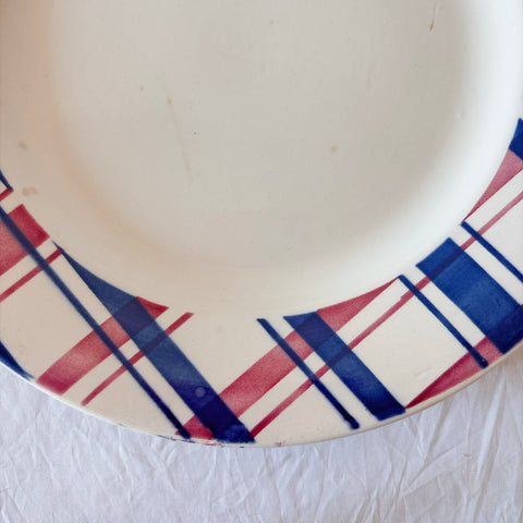 ディゴワンサルグミンヌ 『BASQUE』バスク柄 デイナープレート フランスアンティーク食器 フランス蚤の市　ブロカント 　バスクアンティーク