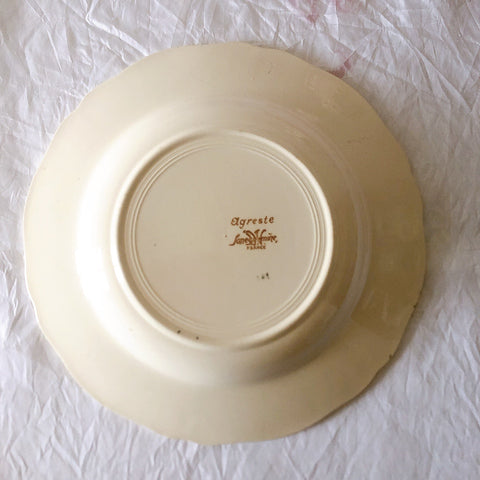 ディゴワンサルグミンヌ Digoin＆sarreguemines アグレスト 深皿 クルーズプレート 23㎝ フランスアンティーク食器 フランス蚤の市・ブロカント