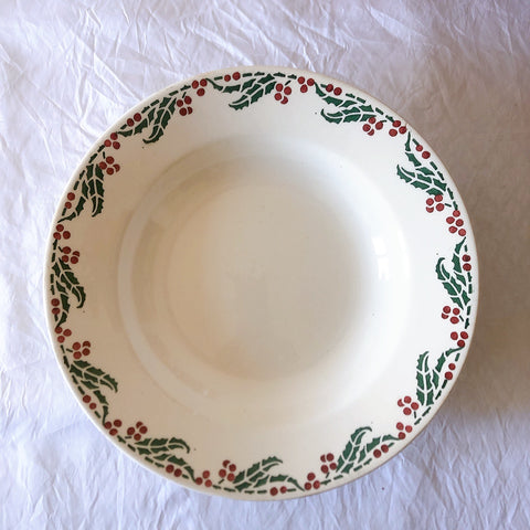 ご予約フランスアンティーク クレイユモントロー HOUX　柊　スーププレート・深皿 フランスアンティーク食器　ブロカント　蚤の市