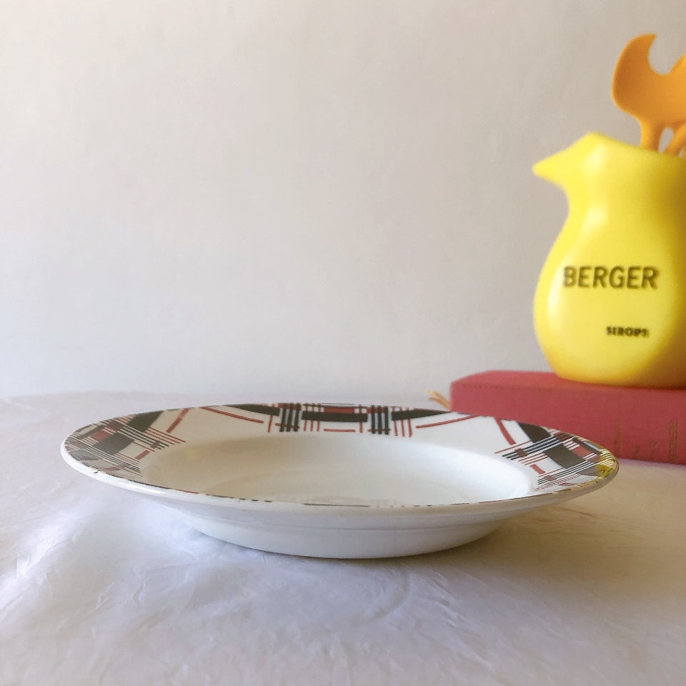 サンタマン　Saint amand バスク柄スーププレート、クルーズプレート フランスアンティーク食器 ブロカント 蚤の市