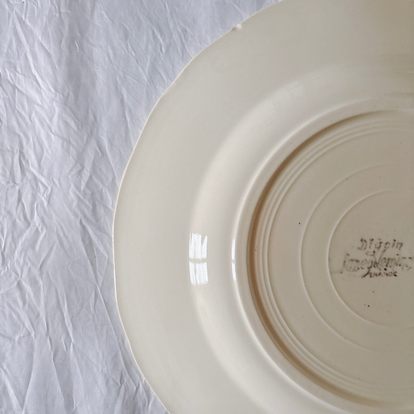 フランス ディゴワン＆サルグミンヌ 花リム ディナープレート 平皿 フランスアンティーク食器 ブロカント　蚤の市