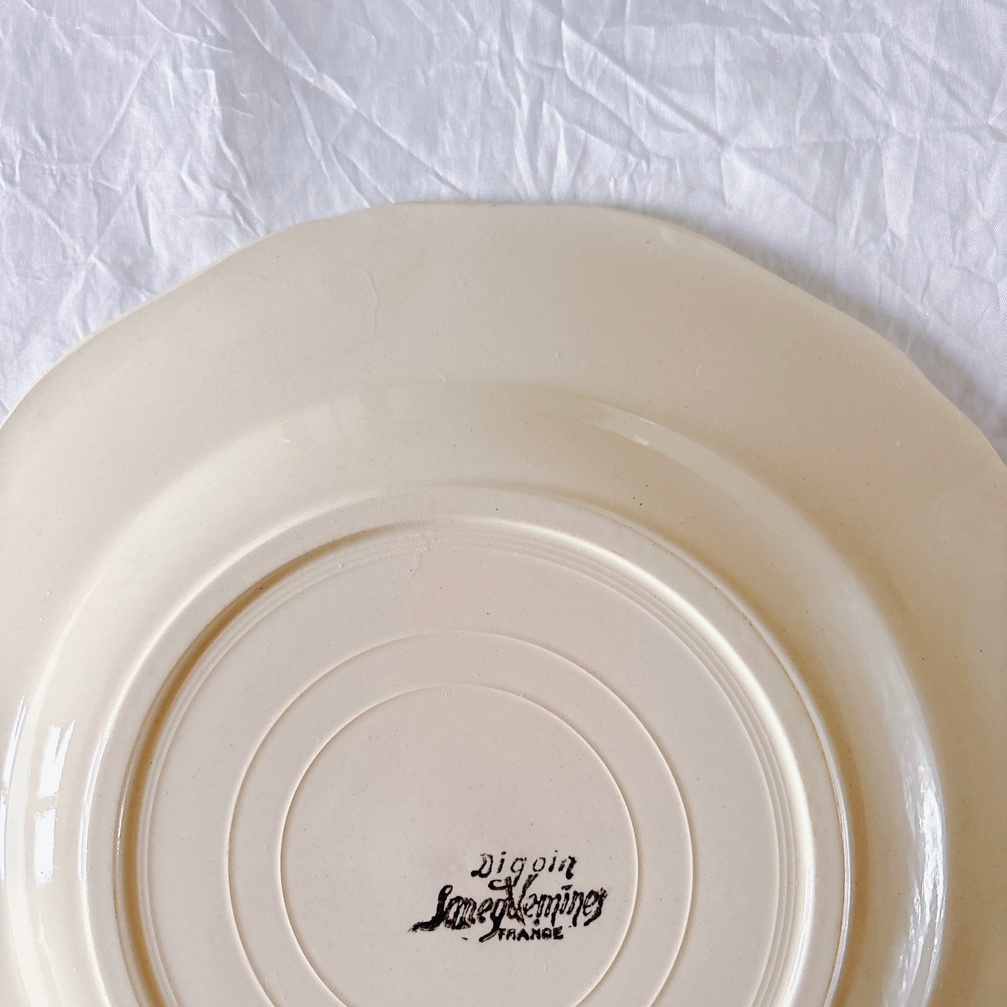 フランス ディゴワン＆サルグミンヌ 花リム ディナープレート 平皿 フランスアンティーク食器 ブロカント　蚤の市