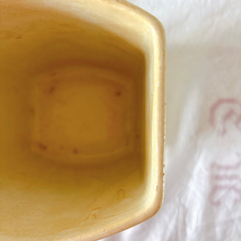 フランスヴィンテージ  アールデコ調幾何学模様　陶器キャニスター  フランスアンティーク食器　ブロカント　蚤の市