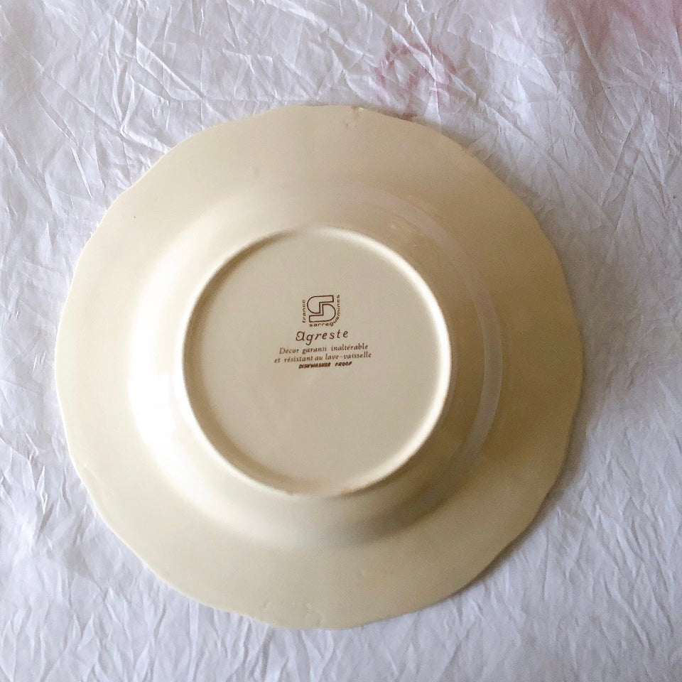 ディゴワンサルグミンヌ Digoin＆sarreguemines アグレスト 深皿 クルーズプレート 23㎝ フランスアンティーク食器 フランス蚤の市・ブロカント