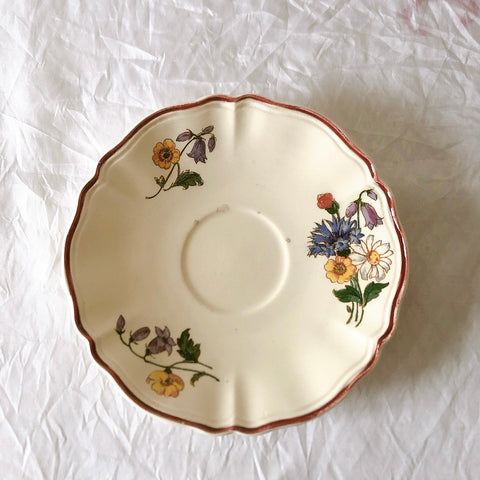 ディゴワンサルグミンヌ Digoin＆sarreguemines アグレスト コーヒーカップ＆ソーサー２客セット フランスアンティーク食器 フランス蚤の市・ブロカント