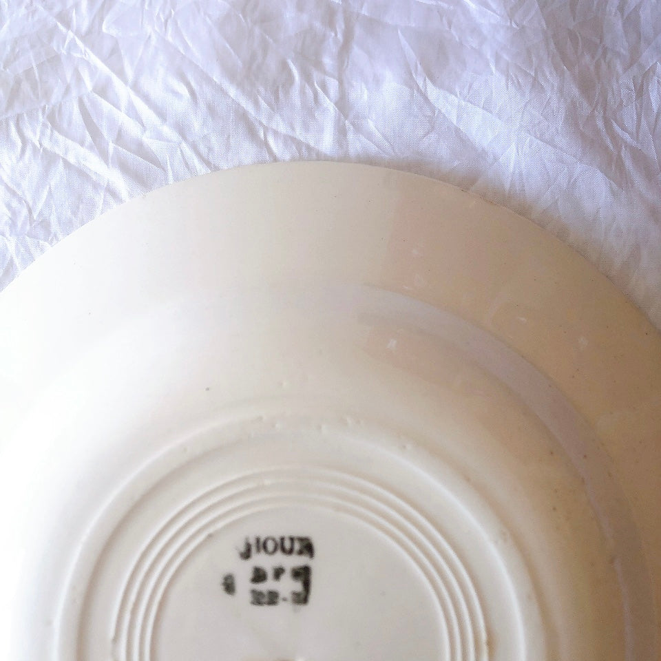 ご予約フランスアンティーク クレイユモントロー HOUX　柊　スーププレート・深皿 フランスアンティーク食器　ブロカント　蚤の市