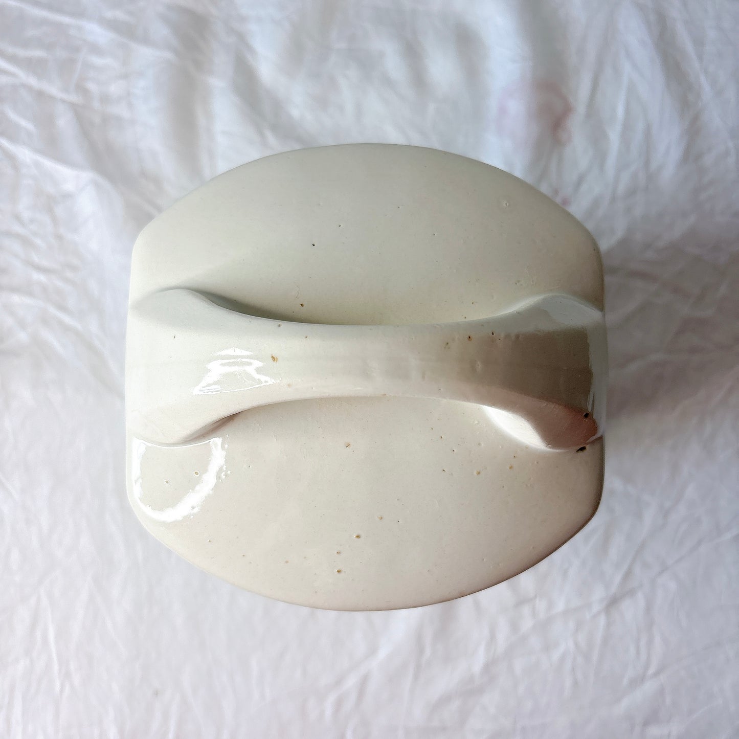 クレイユエモントロー  HBCM Béarn バスク柄 陶器キャニスター 「赤x青 」フランスアンティーク　ブロカント　蚤の市