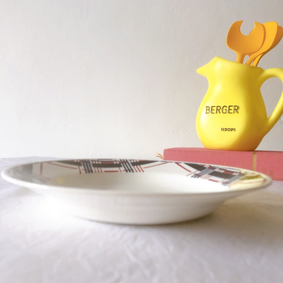 サンタマン　Saint amand バスク柄スーププレート、クルーズプレート フランスアンティーク食器 ブロカント 蚤の市