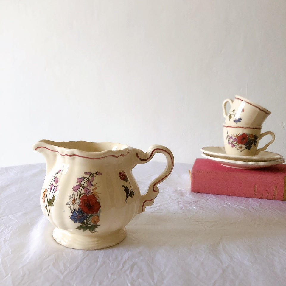 ディゴワンサルグミンヌ Digoin＆sarreguemines アグレスト ミルクポット　クリミエ フランスアンティーク食器 フランス蚤の市・ブロカント