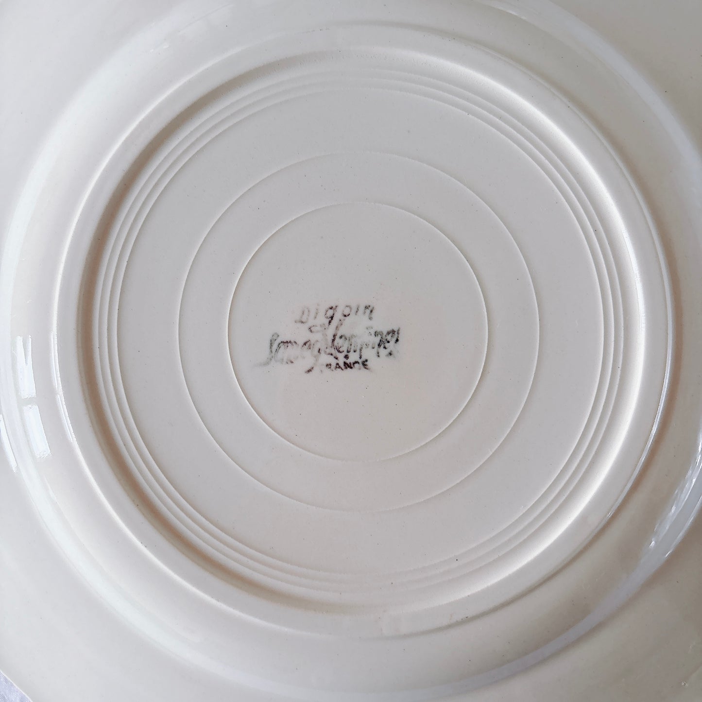 フランス ディゴワン＆サルグミンヌ 花リム ディナープレート 平皿 フランスアンティーク食器 ブロカント　蚤の市