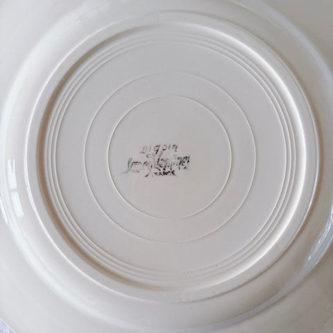 フランス ディゴワン＆サルグミンヌ 花リム ディナープレート 平皿 フランスアンティーク食器 ブロカント　蚤の市