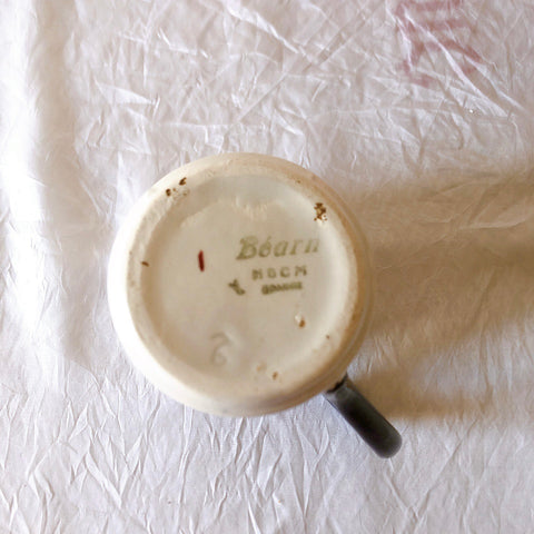 クレイユモントロー HBCM Béarn バスク柄 ミルクポット「レッド・ブルー」フランスアンティーク食器 ブロカントアンティークス　バスク柄食器