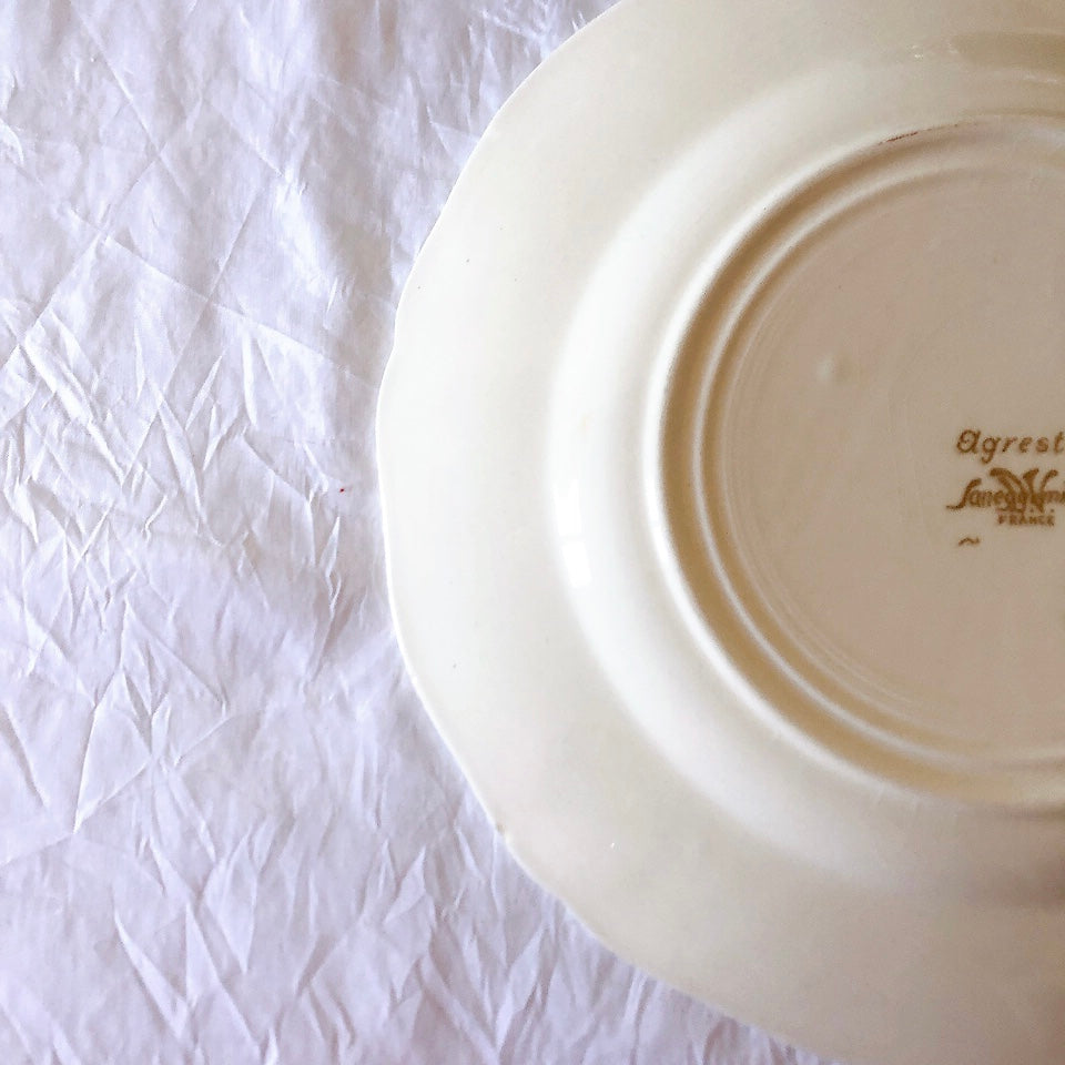 フランス サルグミンヌ sarreguemines アグレスト ディナープレート 23.3㎝  フランスアンティーク食器 フランス蚤の市・ブロカント