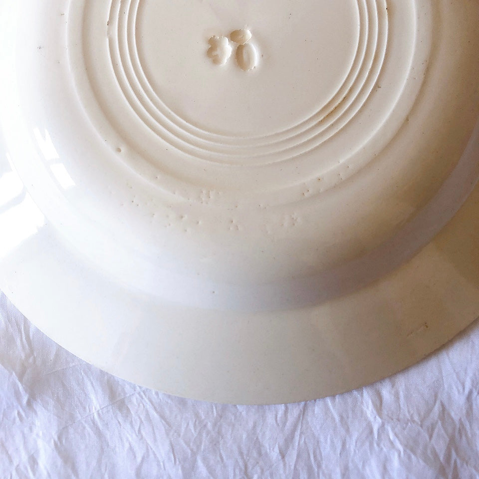 ご予約フランスアンティーク クレイユモントロー HOUX　柊　スーププレート・深皿 フランスアンティーク食器　ブロカント　蚤の市