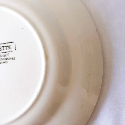 ディゴワンサルグミンヌ Digoin&sarregumines ”ODETTE” 平皿  A 赤　フランスアンティーク食器　ブロカント　蚤の市