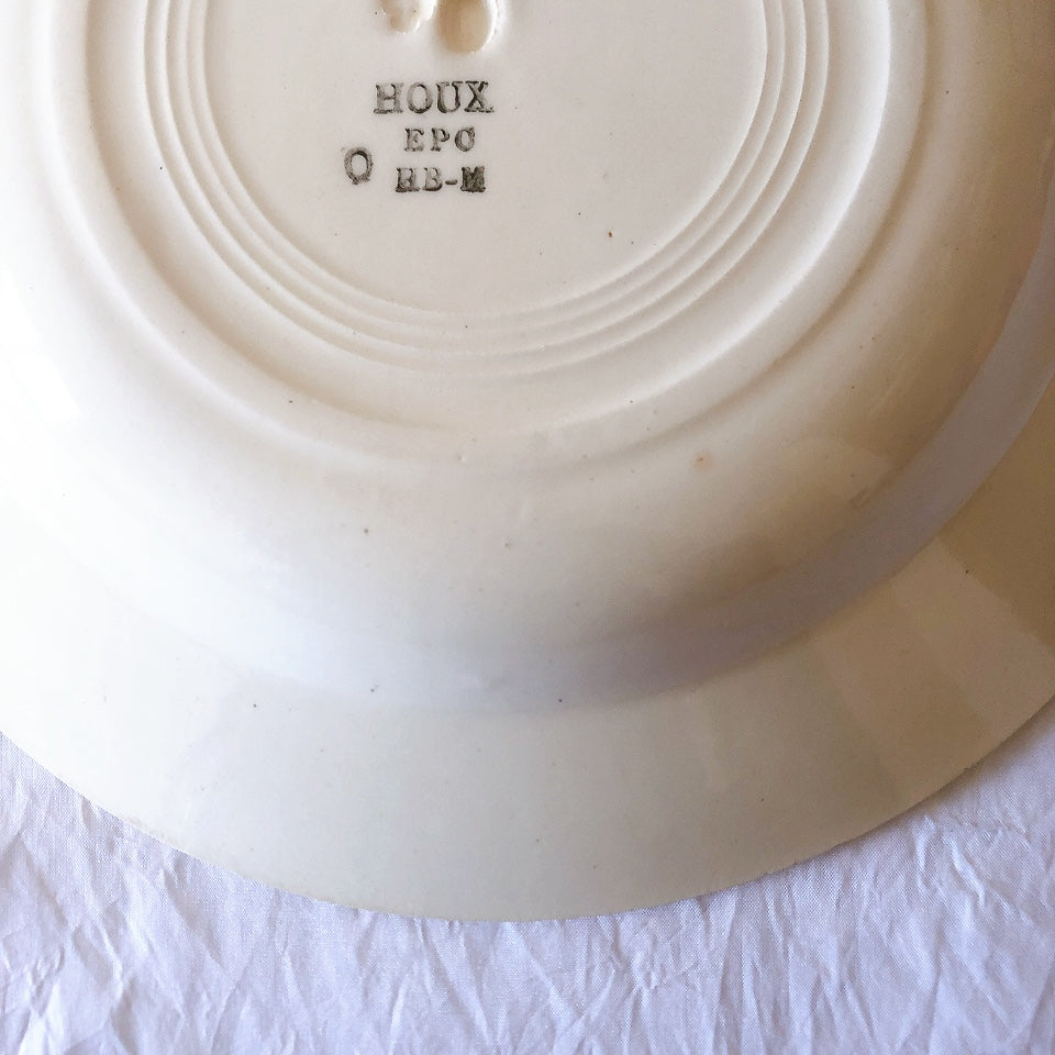 ご予約フランスアンティーク クレイユモントロー HOUX　柊　スーププレート・深皿 フランスアンティーク食器　ブロカント　蚤の市