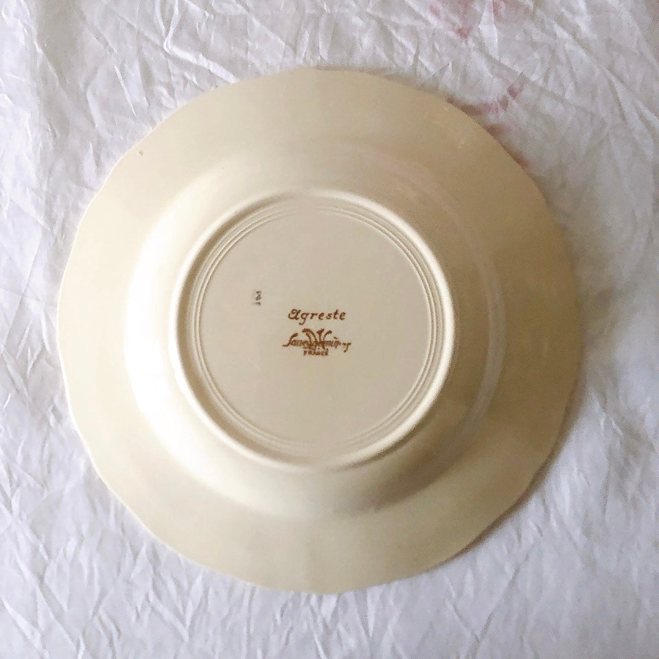 ディゴワンサルグミンヌ Digoin＆sarreguemines アグレスト 深皿 クルーズプレート 23㎝ フランスアンティーク食器 フランス蚤の市・ブロカント