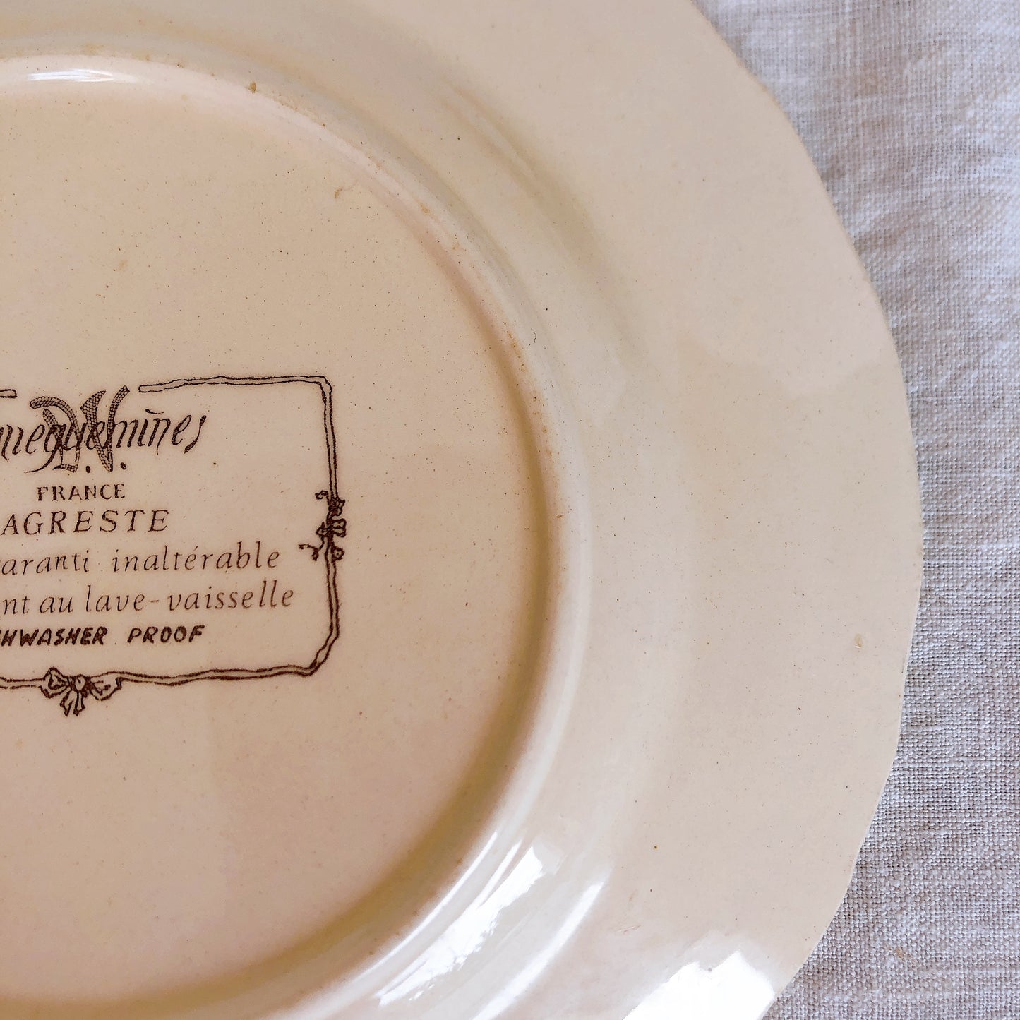 サルグミンヌ sarreguemines アグレスト 平皿 16cm B フランスアンティーク食器 フランス蚤の市・ブロカント