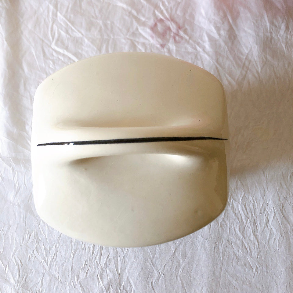 フランスアンティーク サンタマン バスク柄陶器キャニスター 「イエロー・ブルー」 フランスアンティーク食器　ブロカント　蚤の市