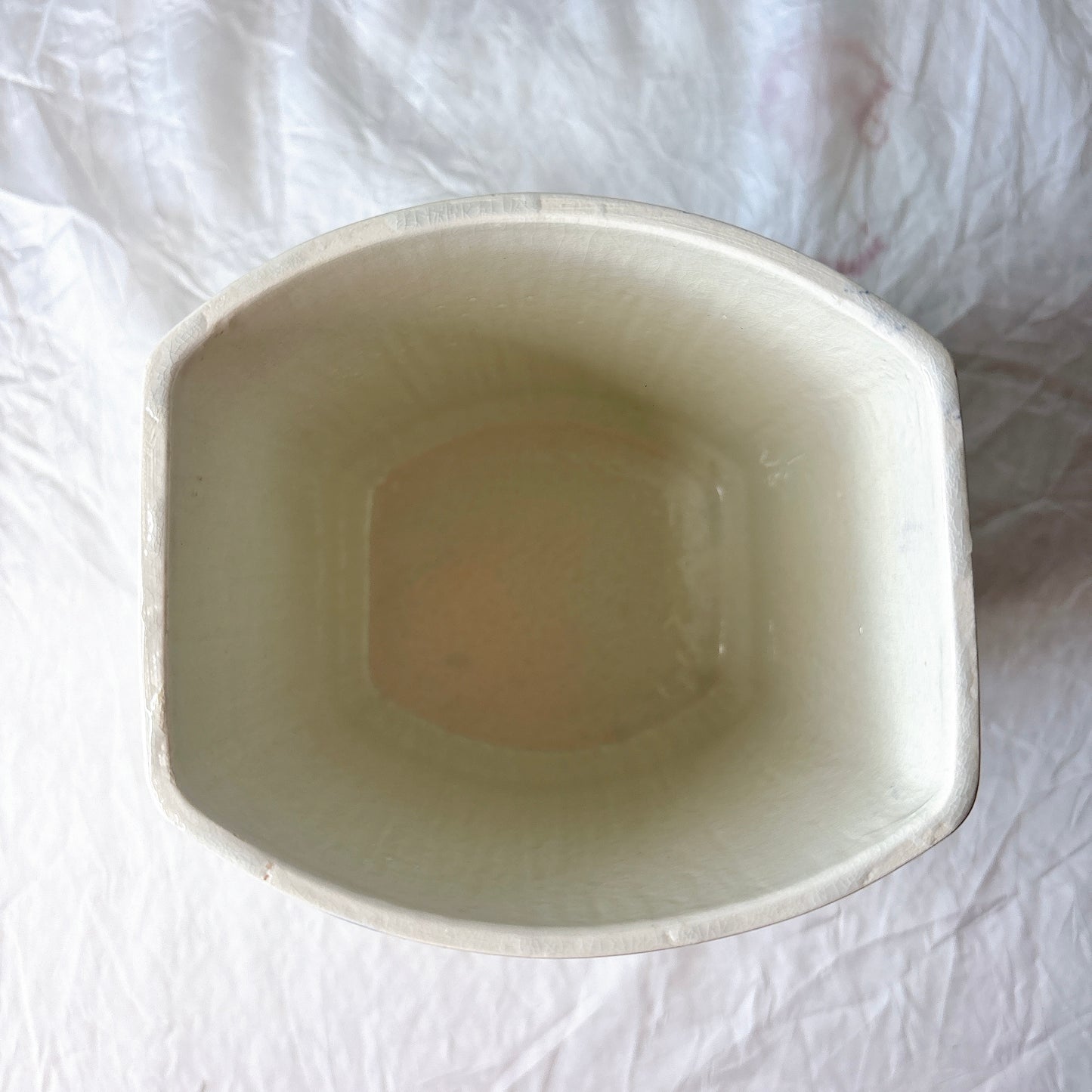 クレイユエモントロー  HBCM Béarn バスク柄 陶器キャニスター 「赤x青 」フランスアンティーク　ブロカント　蚤の市