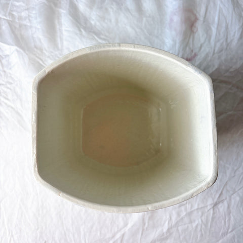 クレイユエモントロー  HBCM Béarn バスク柄 陶器キャニスター 「赤x青 」フランスアンティーク　ブロカント　蚤の市