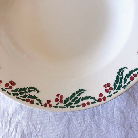 ご予約フランスアンティーク クレイユモントロー HOUX　柊　スーププレート・深皿 フランスアンティーク食器　ブロカント　蚤の市