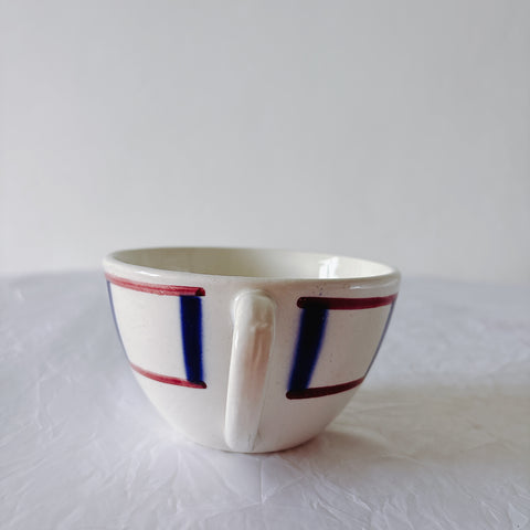 ディゴワンサルグミンヌ バスク柄 コーヒーカップ 200ml『ルージュ・マリン』 フランスアンティーク食器 蚤の市　ブロカント　バスク柄食器