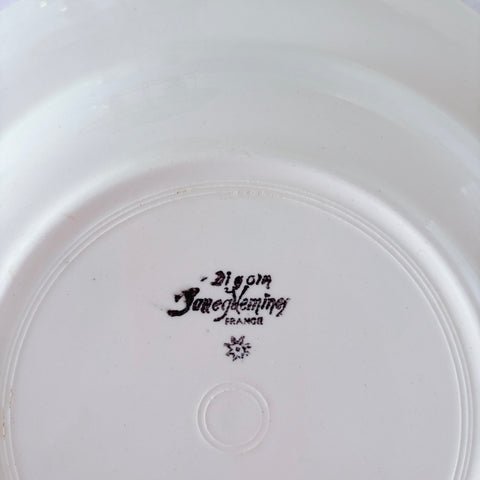 フランス ディゴワン＆サルグミンヌ 花リム スーププレート 深皿 フランスアンティーク食器 ブロカント　蚤の市