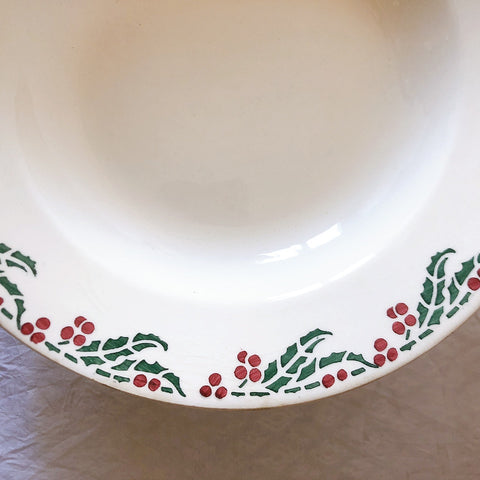 ご予約フランスアンティーク クレイユモントロー HOUX　柊　スーププレート・深皿 フランスアンティーク食器　ブロカント　蚤の市