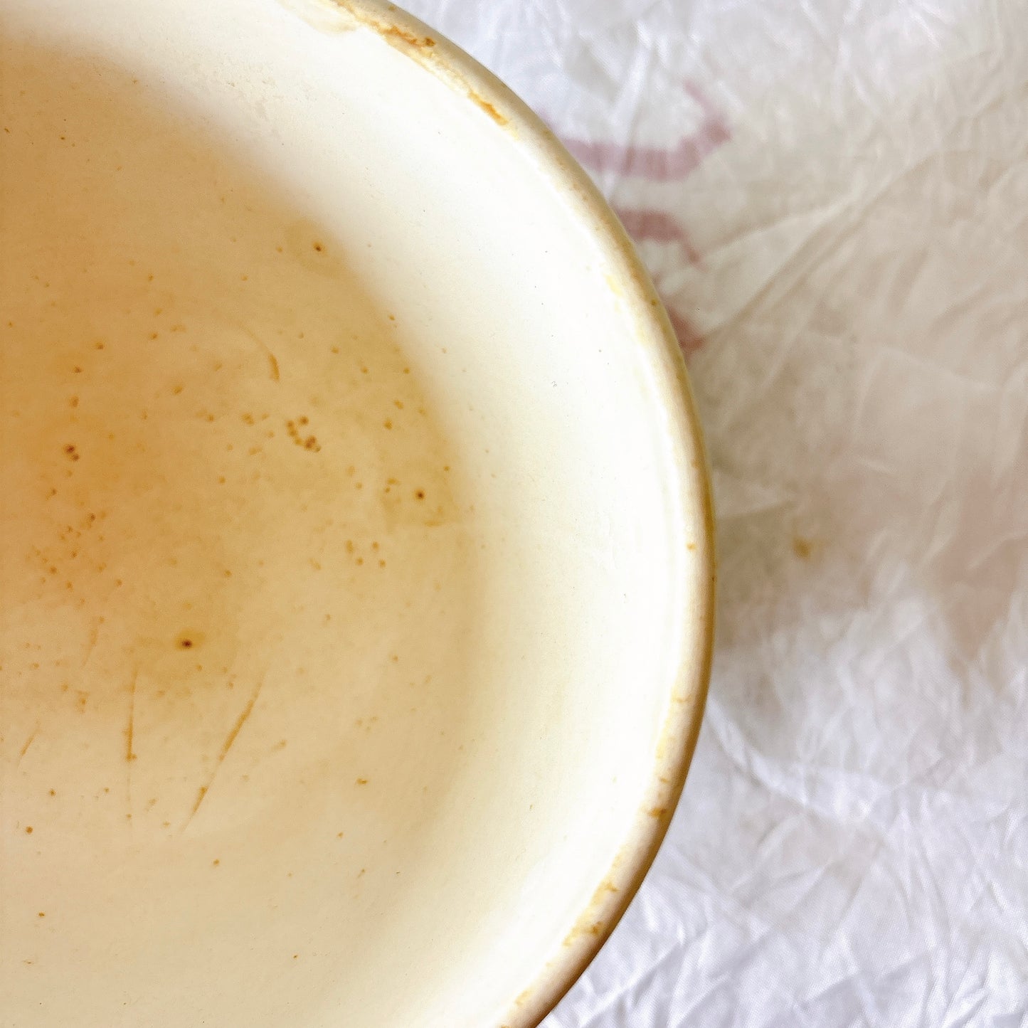 クレイユモントロー HBCM Béarn バスク柄カフェオレボウル  赤ｘ青 ランスアンティーク食器 ブロカント 蚤の市