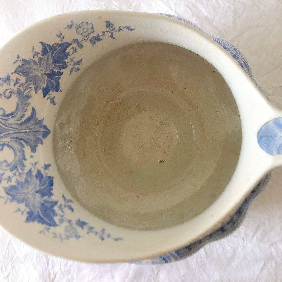 フランスアンティーク UCサルグミンヌ　パリジア　parisia ブルー ピッチャー ピシェ 水差し アンティーク食器 ブロカント 蚤の市