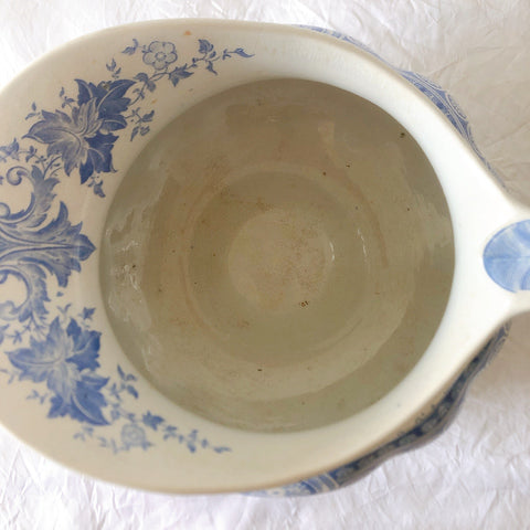 フランスアンティーク UCサルグミンヌ　パリジア　parisia ブルー ピッチャー ピシェ 水差し アンティーク食器 ブロカント 蚤の市