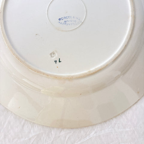 バドンヴィレー 赤い花柄 アンティーク大皿 28cm ラウンドプレート 1930年代 フランスアンティーク食器 Badonviller