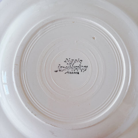 フランス ディゴワン＆サルグミンヌ 花リム スーププレート 深皿 フランスアンティーク食器 ブロカント　蚤の市