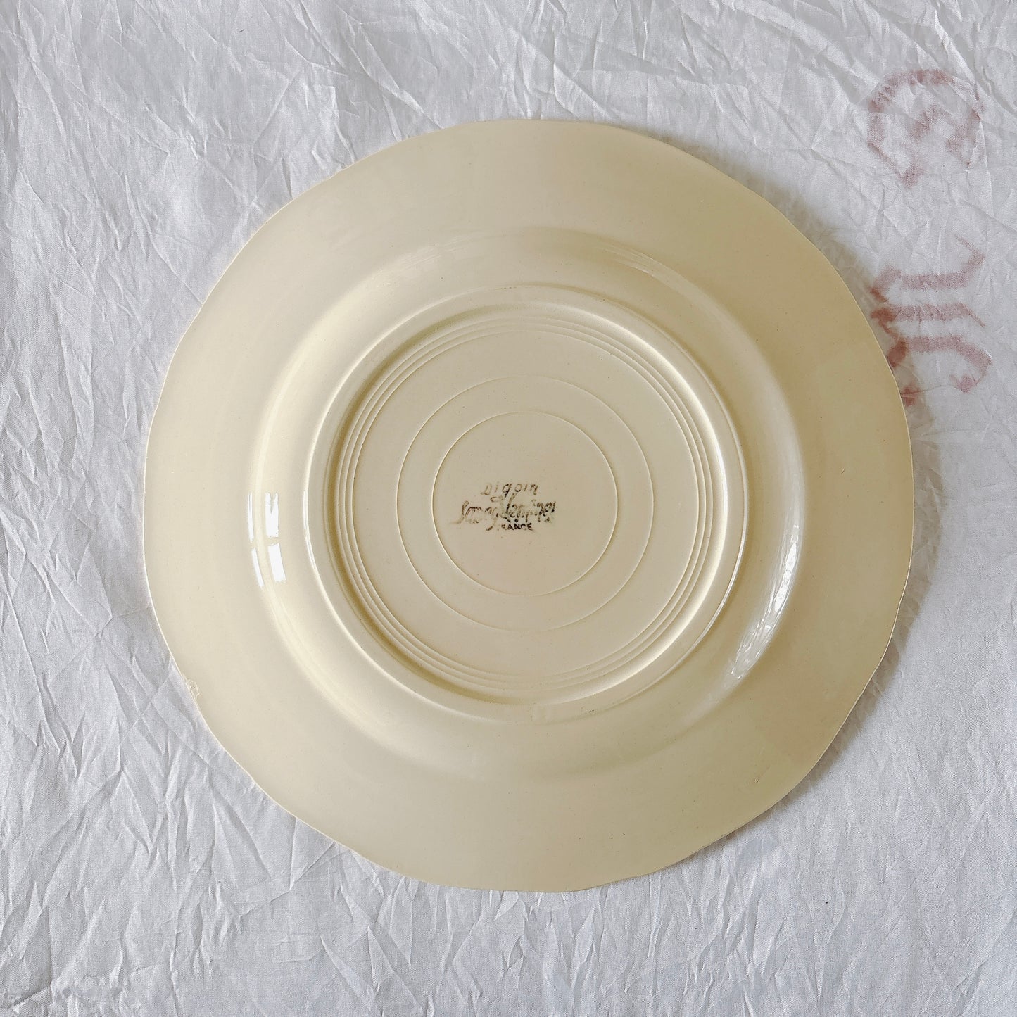 フランス ディゴワン＆サルグミンヌ 花リム ディナープレート 平皿 フランスアンティーク食器 ブロカント　蚤の市