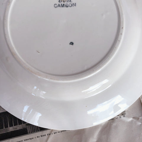 バドンヴィレー Badonviller CAMBON ラウンドプレート 大皿 ブロカント フランスアンティーク食器　ビンテージ食器